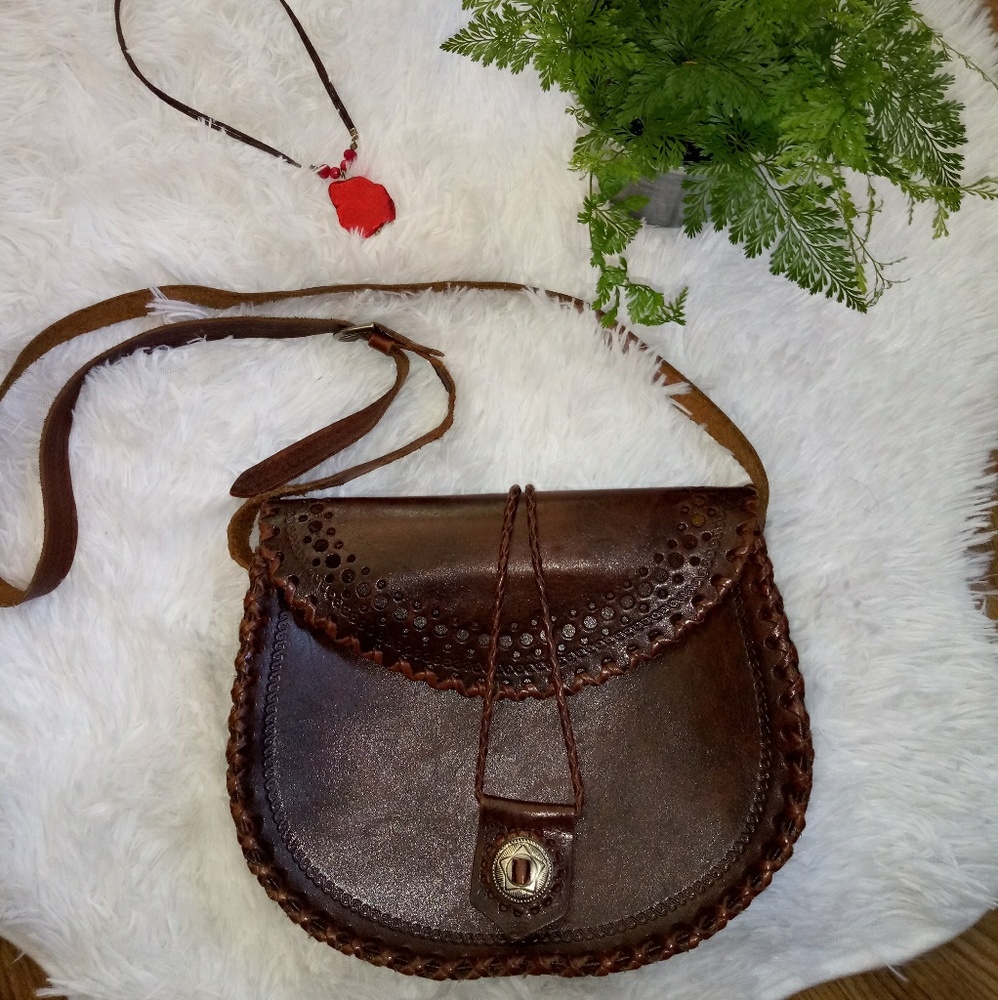 Vintage Hand Tooled Leather Purse